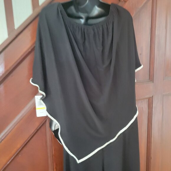 MSK Black RhinestoneTrim Jumpsuit Pantsuit size M NWT - Picture 6 of 9